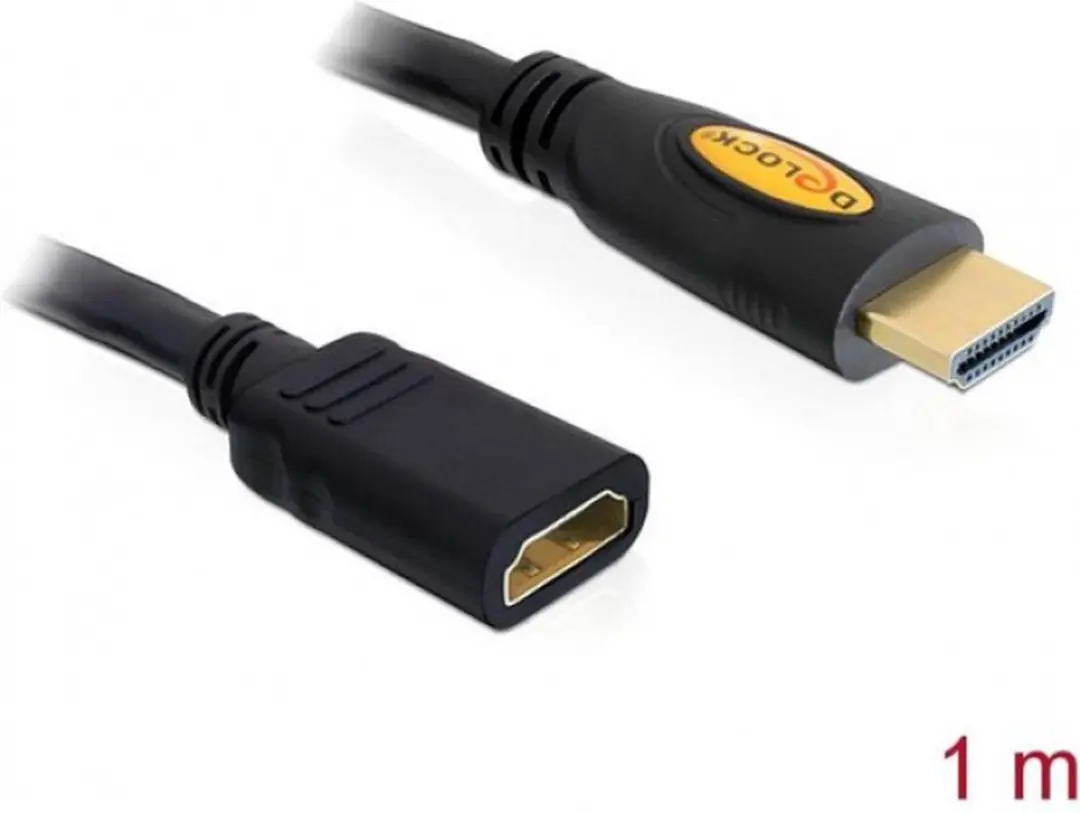 Delock 1.4 HDMI Verlengkabel M/F 1m - Zwart