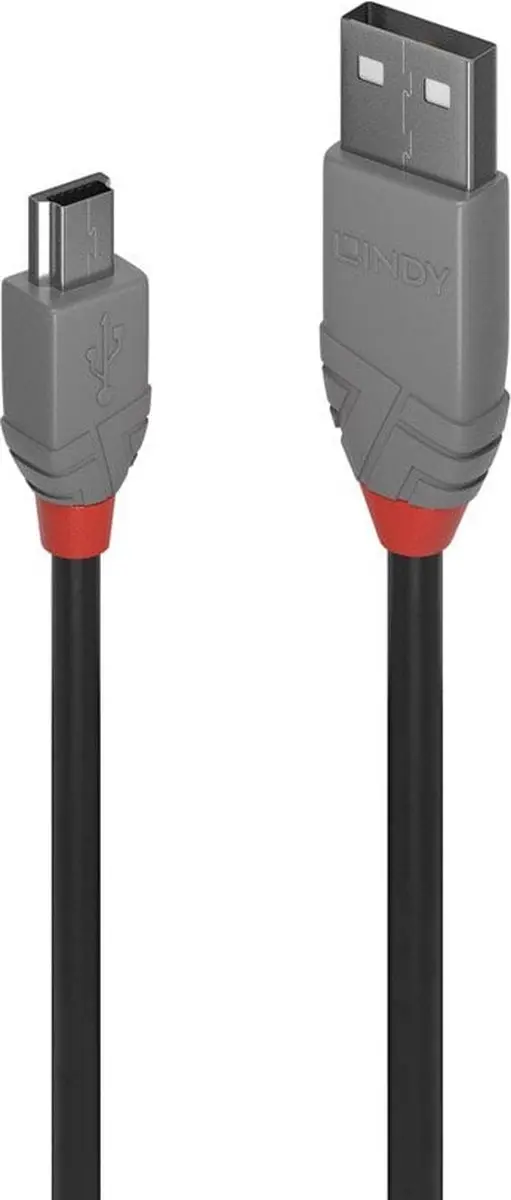 Lindy Usb 2.0 Kabel Type A Naar Mini B 3M Anthra Line Voor Printer