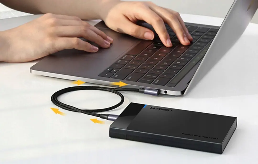 UGREEN USB-C Kabel 90° 60W 3A 3m - Zwart