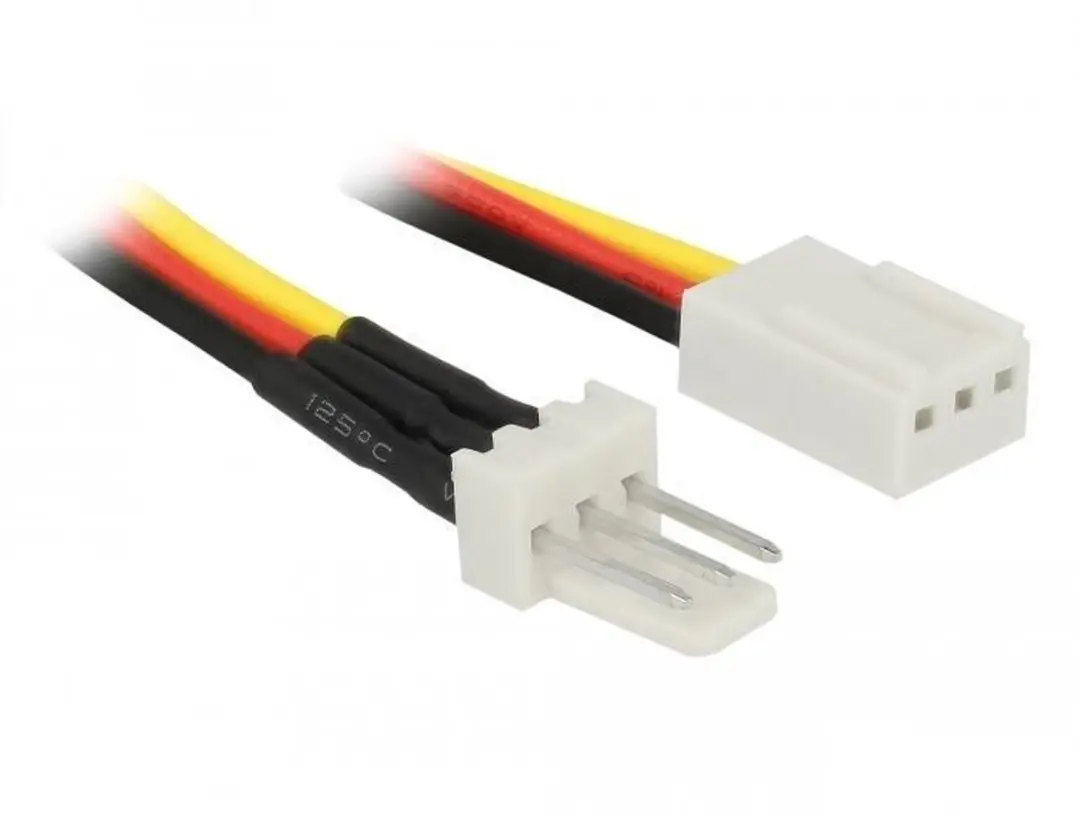 Delock Fan Power Kabel 3-pin M naar 3-pin V - 60cm - Rood/Geel/Zwart