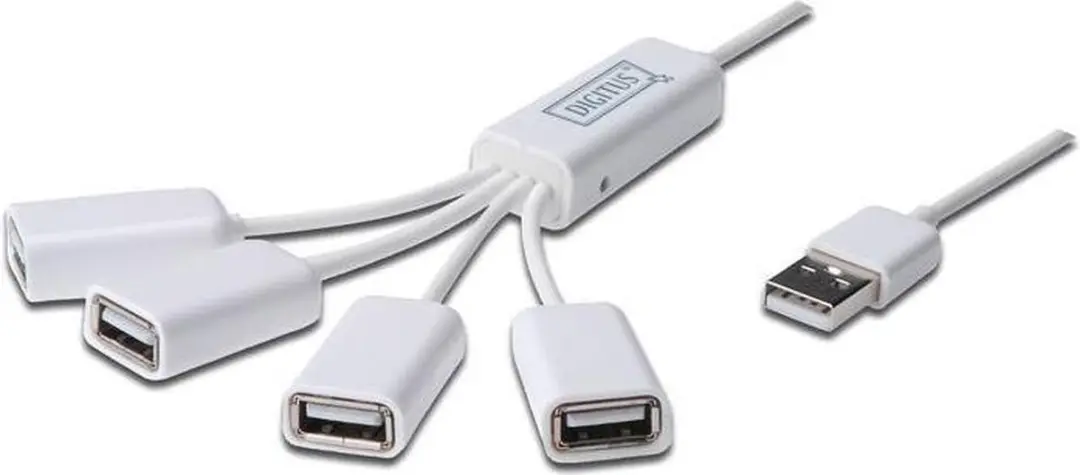 Digitus Slim Spider USB-Hub DA-70216 - 4 Poorten - Wit