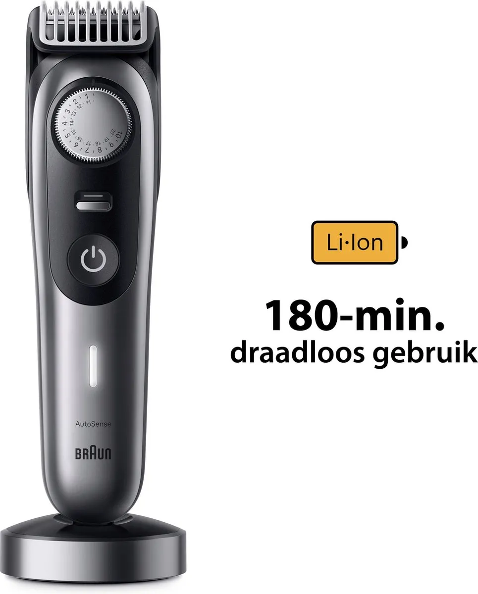 Braun Series 9 BT9440 Baardtrimmer - 180 Min - 7 Opzetstukken - Chrome