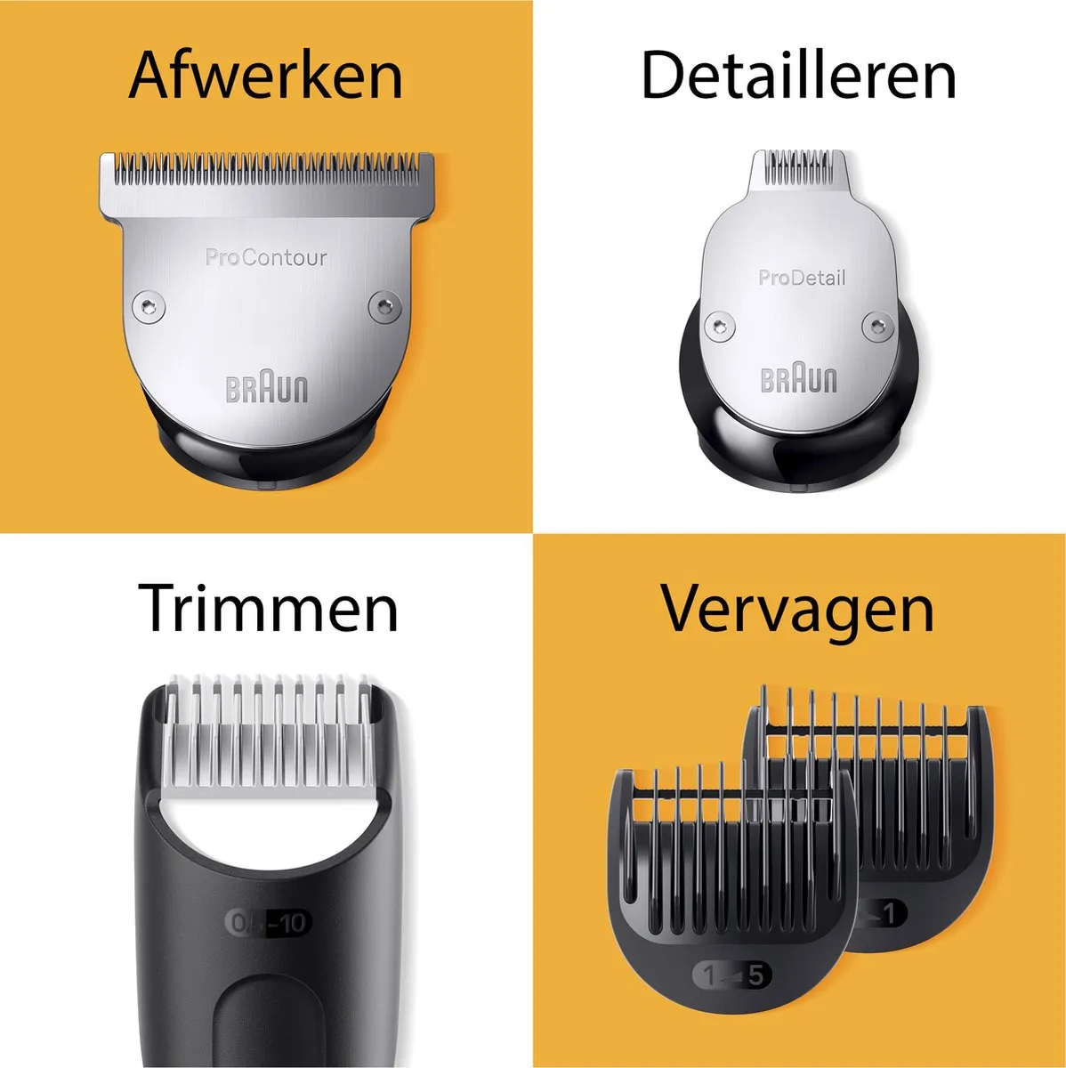 Braun Series 9 BT9440 Baardtrimmer - 180 Min - 7 Opzetstukken - Chrome
