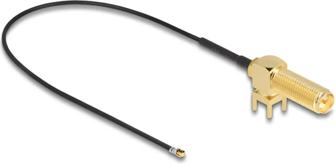 Delock Antennekabel RP-SMA 90° PCB jack naar I-PEX MHF 4L - 25cm - Zwart