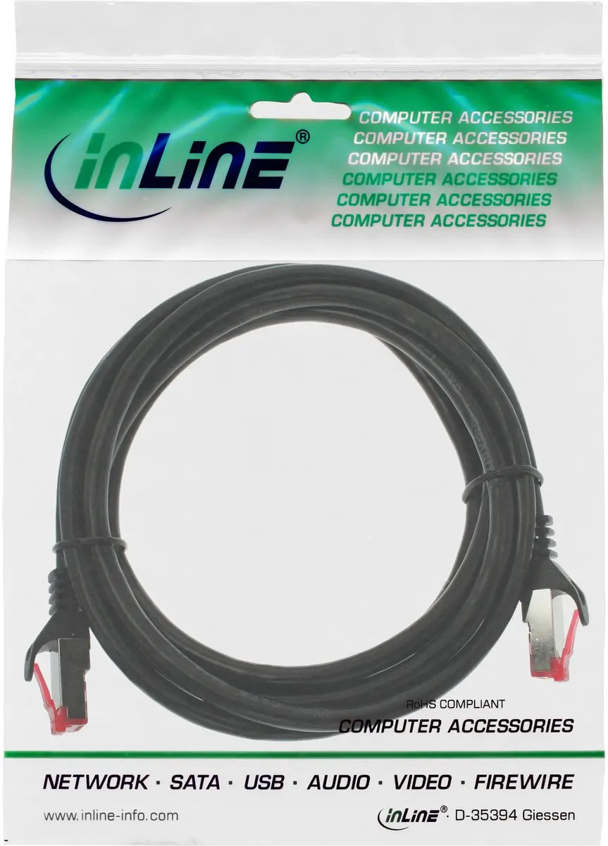 InLine Patchkabel S/FTP Cat.6 0,5m - Zwart