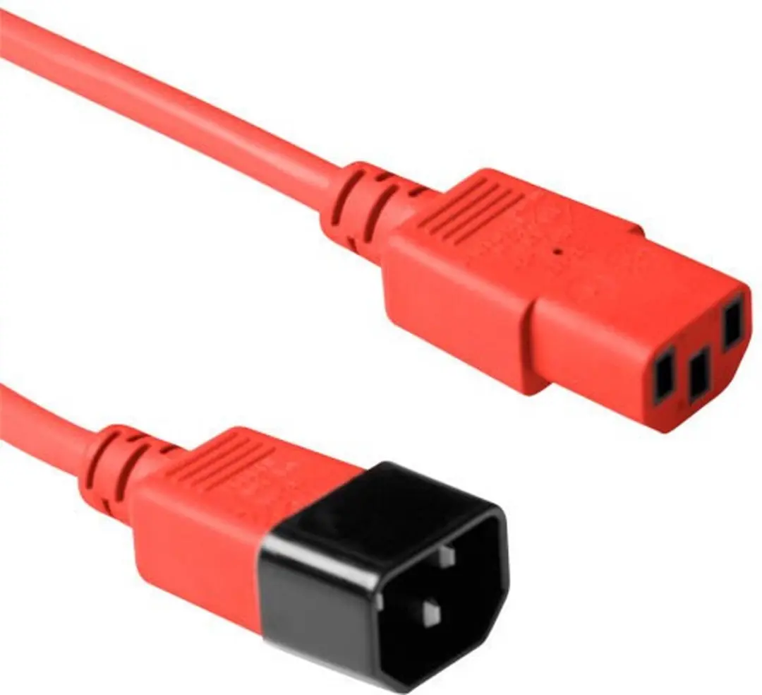 ACT AK5104 Netsnoer C13-C14 Rood 0,6m