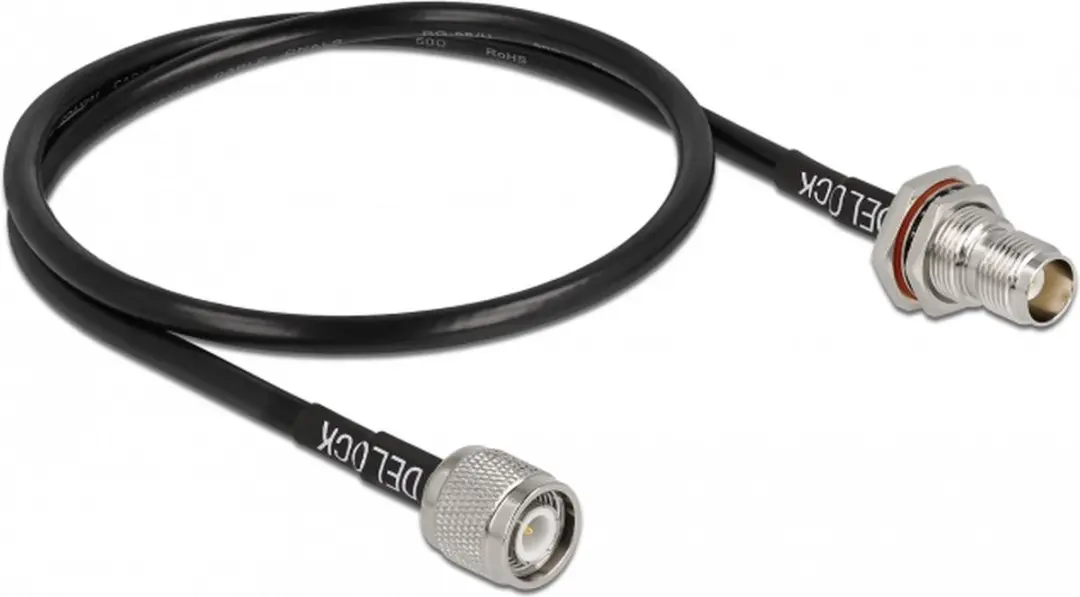 Delock TNC Stekker-naar-TNC Moederkabel RG-58 60cm - Zwart