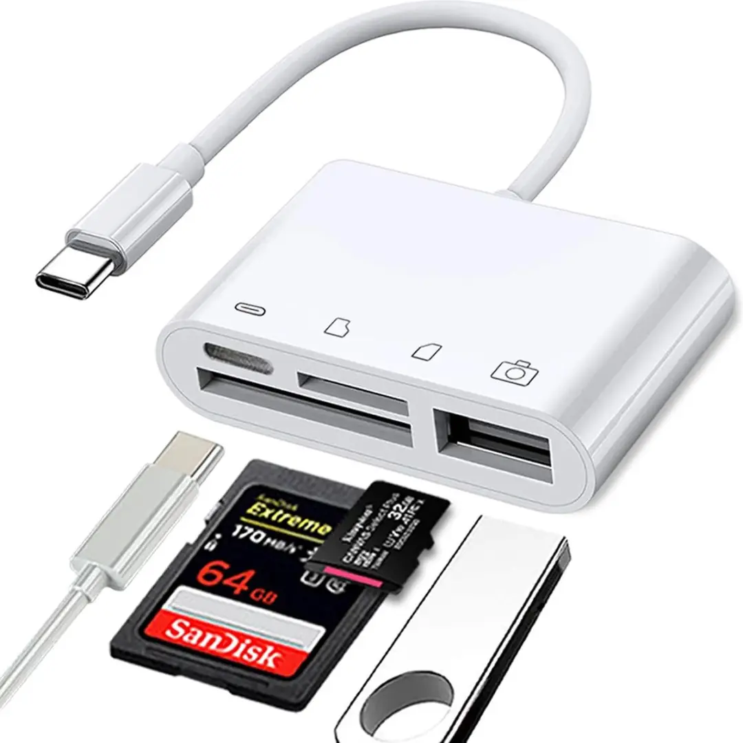 NÖRDIC CRD-058 USB C naar USB A Kaartlezer