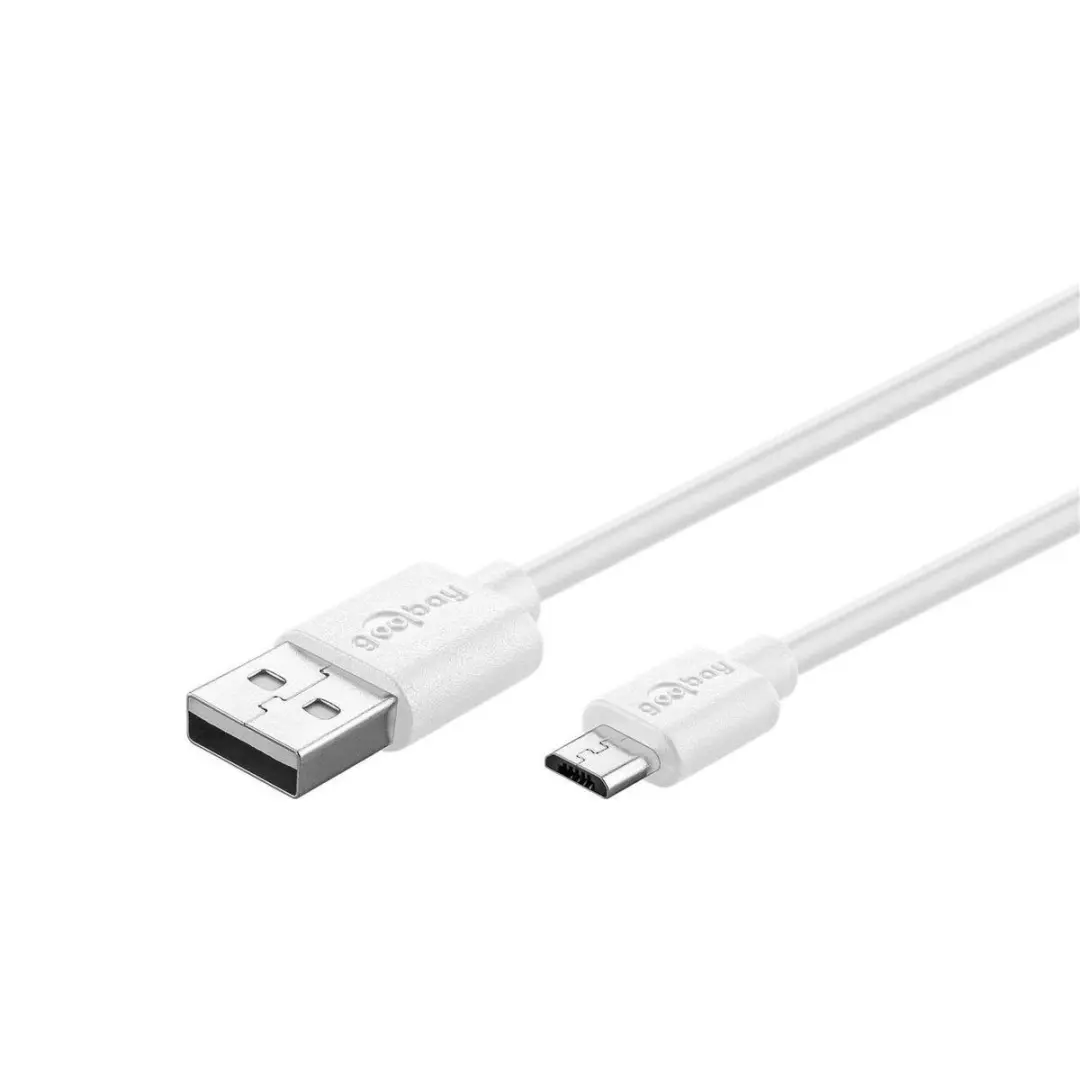 Goobay USB-A naar Micro-USB Kabel - Wit - 10 Stuks
