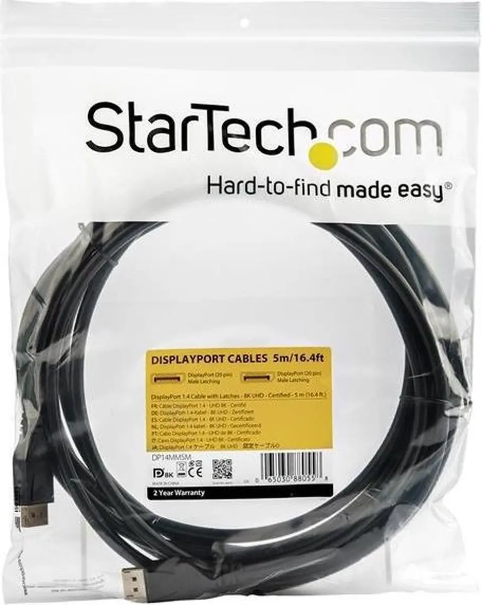 Startech DisplayPort 1.4 Kabel 5m - Zwart