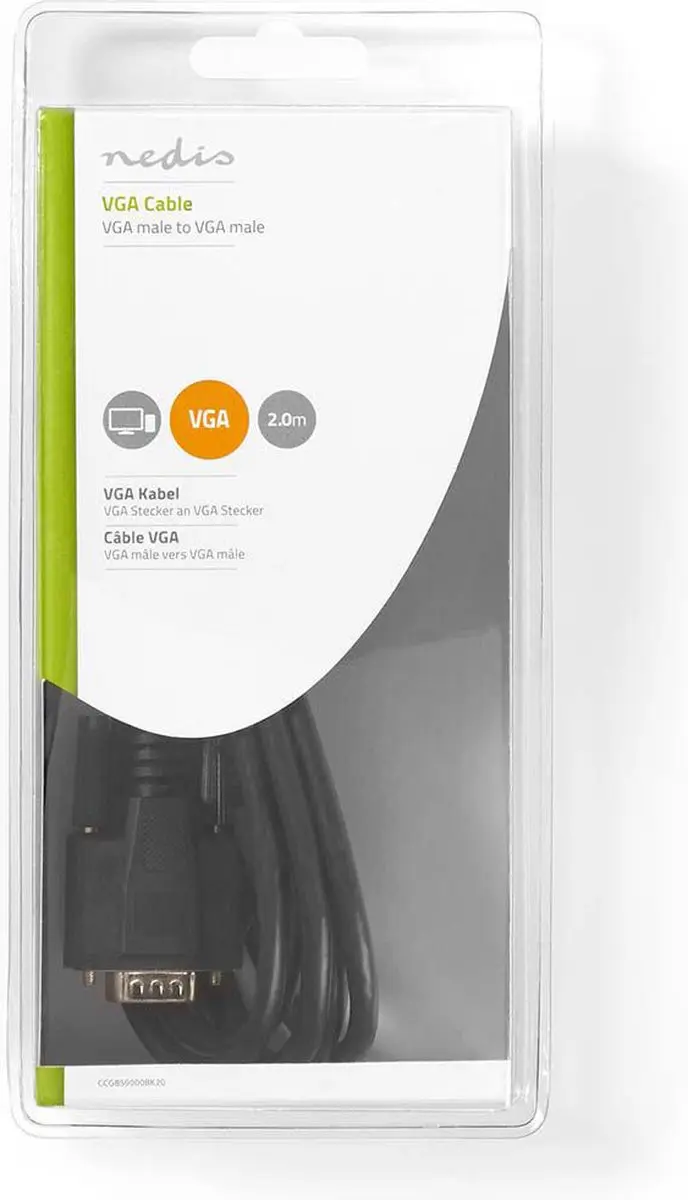 Nedis VGA-Kabel CCGB59000BK20 - 2m - Zwart