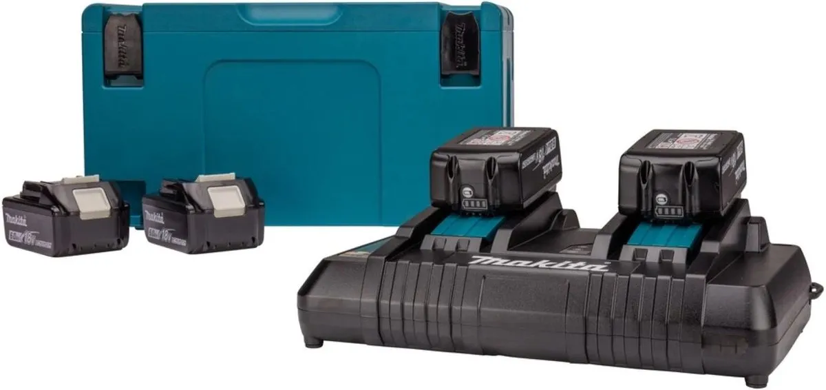 Makita 18V DC18RD Starterset - 4x 6,0Ah Accu
