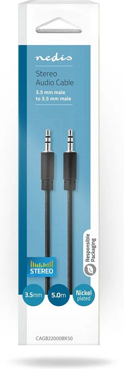 Nedis Stereo-Audiokabel 3,5mm - 5m - Zwart
