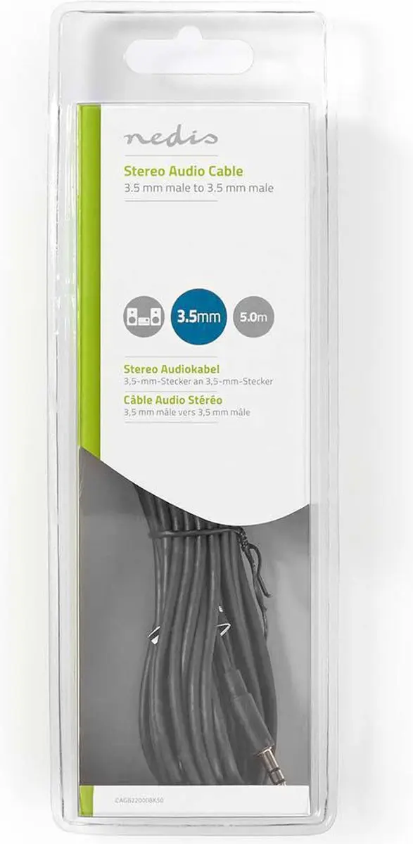 Nedis Stereo-Audiokabel 3,5mm - 5m - Zwart