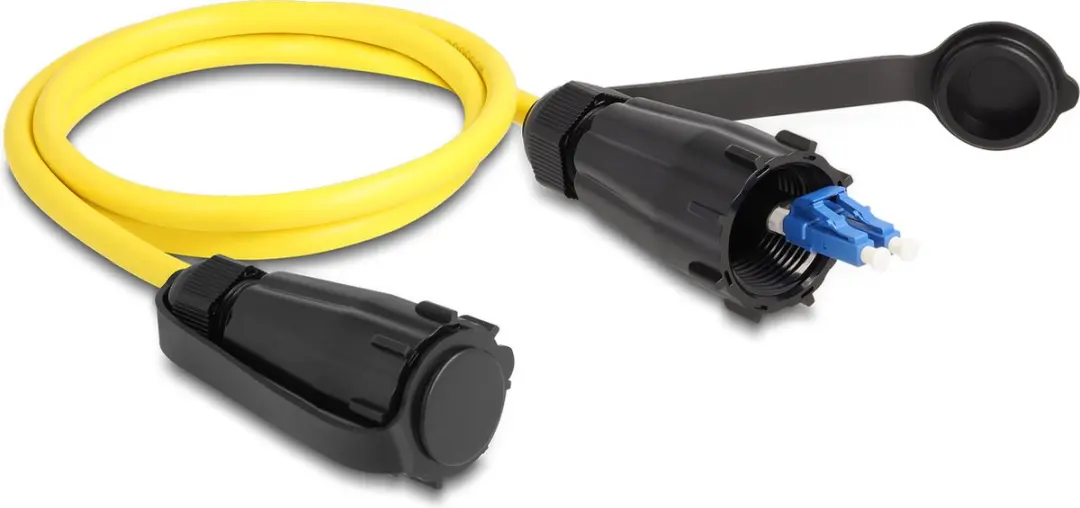 Delock LC Duplex naar LC Duplex Glasvezelkabel 1m - Geel - IP68