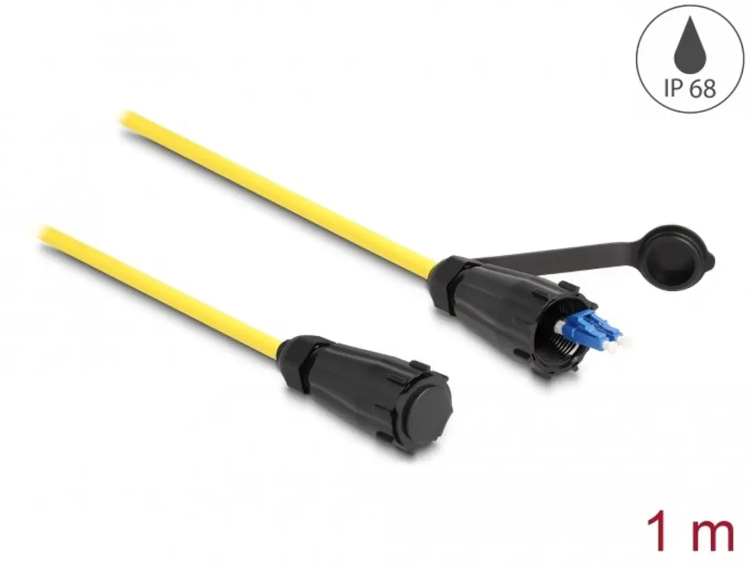 Delock LC Duplex naar LC Duplex Glasvezelkabel 1m - Geel - IP68