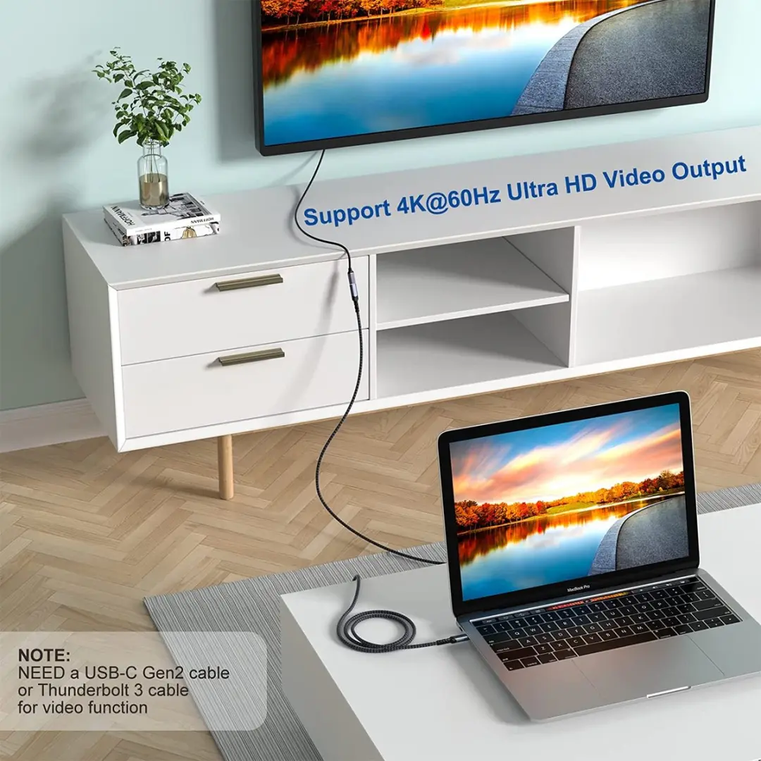 NÖRDIC USBC-N1153 USB-C Kabel 25cm - 100W PD - 4K60Hz - Zwart