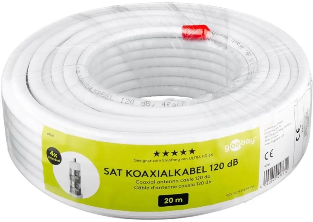 Goobay Coaxkabel CCS 20m - Wit