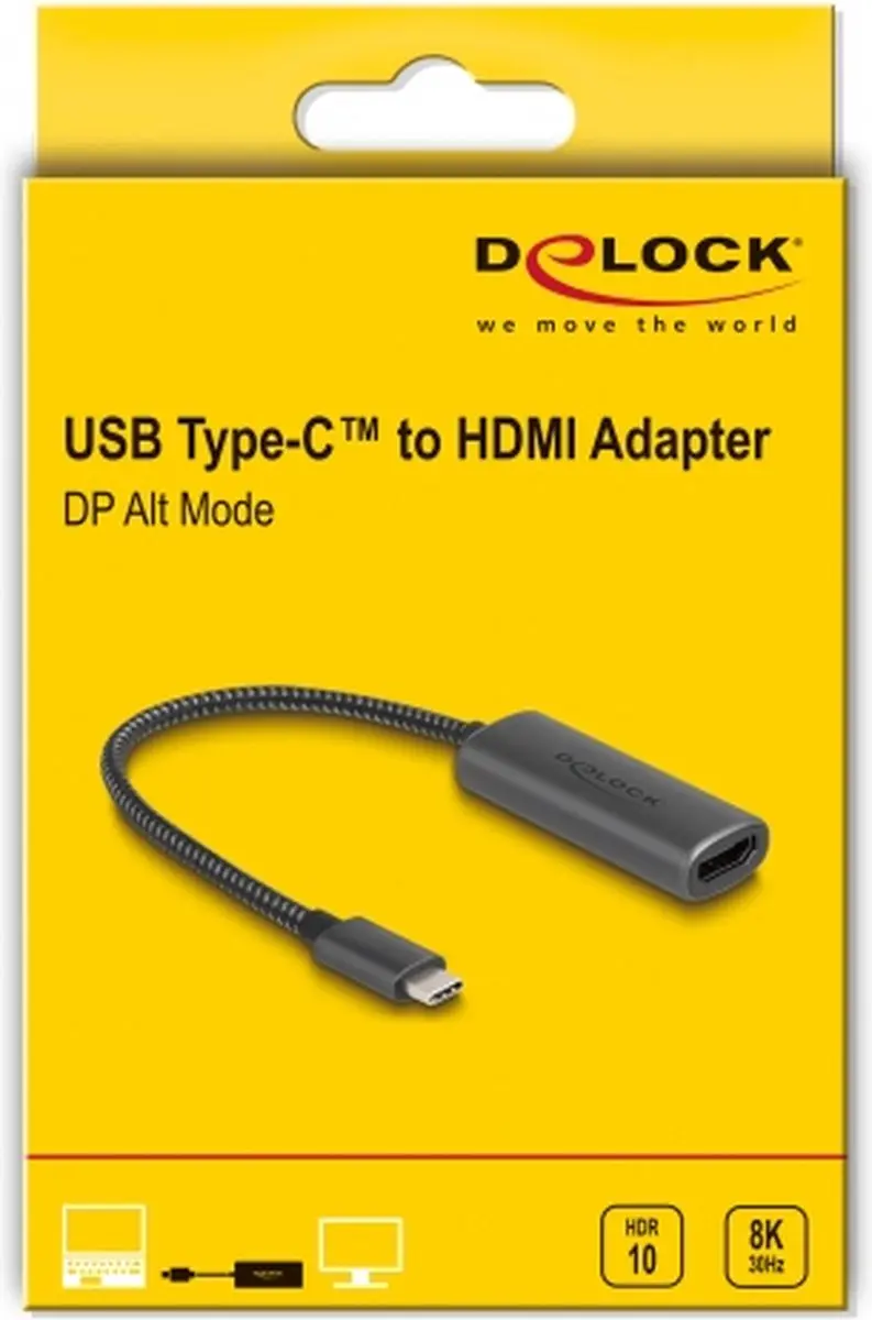 Delock USB-C naar HDMI Adapter 8K HDR - Zwart