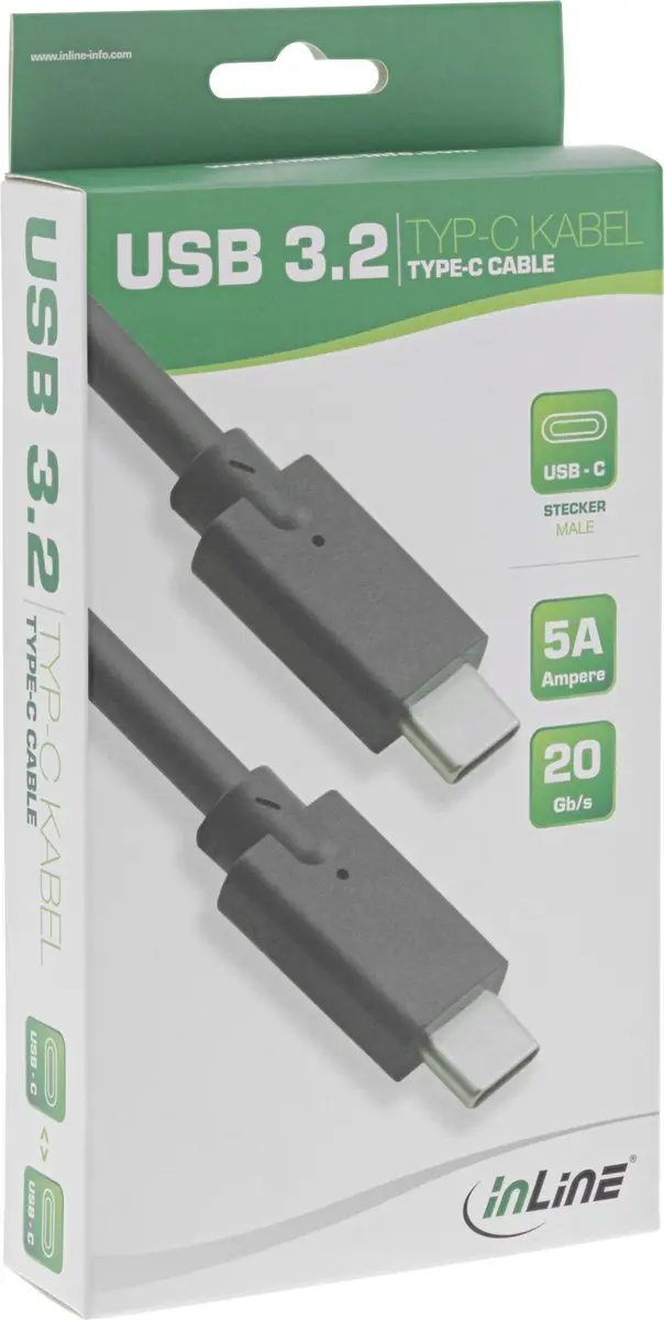 InLine USB 3.2 Gen.2 Type-C Kabel - 0.3m - Zwart