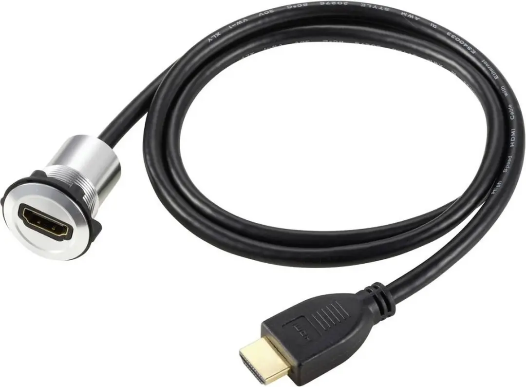 Tru Components TC-11980456 HDMI-paneeladapterbus - 90cm - Zilver