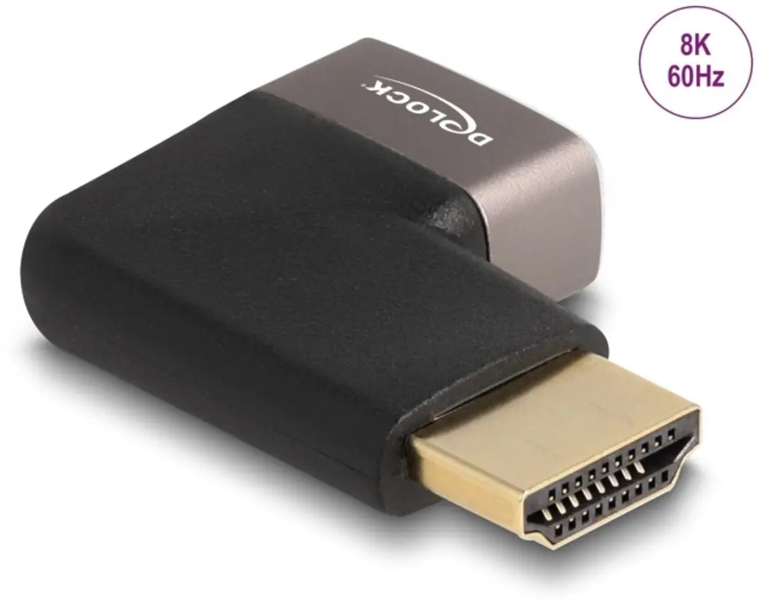 Delock HDMI Adapter Mannelijk-Vrouwelijk 90° 8K 60Hz