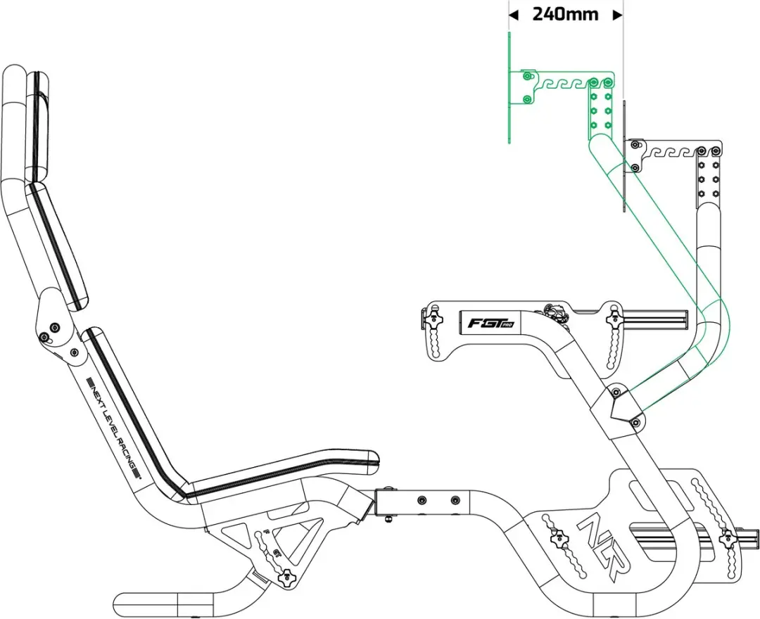 Next Level Racing F-GT Pro Direct Monitor Mount 2.0 - Zwart - afbeelding 5 van 6