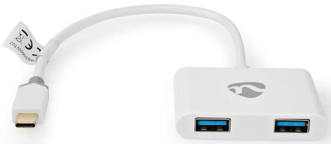 Nedis CCBW65960WT02 USB Multi-Port Adapter - USB-C naar 2x USB-A - 1000 Mbps - 20cm - Verguld