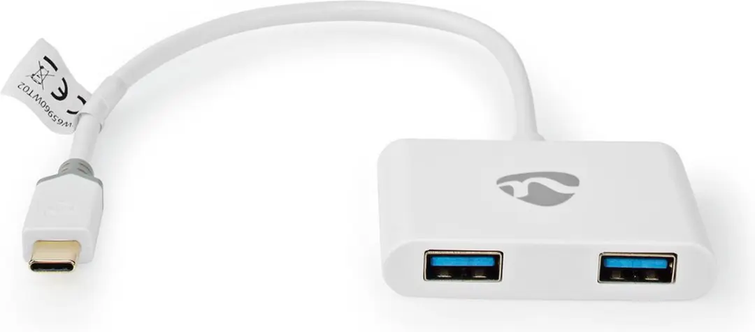 Nedis CCBW65960WT02 USB Multi-Port Adapter - USB-C naar 2x USB-A - 1000 Mbps - 20cm - Verguld