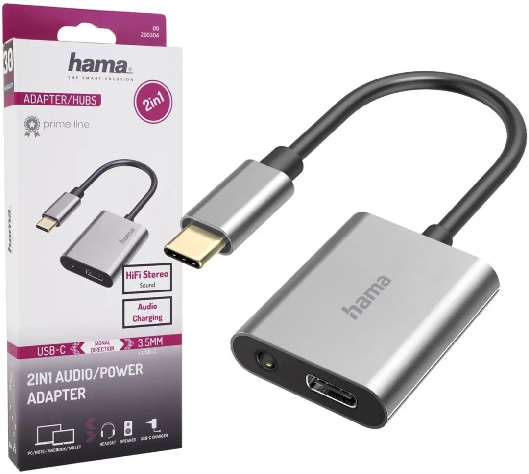 Hama 200304 Audio-adapter USB-C 3,5mm