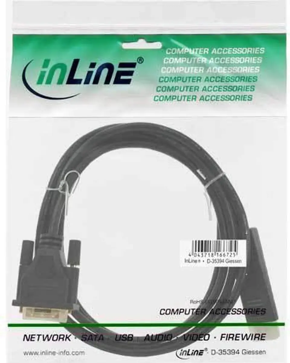 InLine DisplayPort naar DVI Kabel PTN3361B - 2m - Zwart
