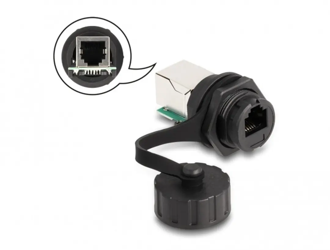 Delock RJ12 Kabelconnector IP68 - Zwart