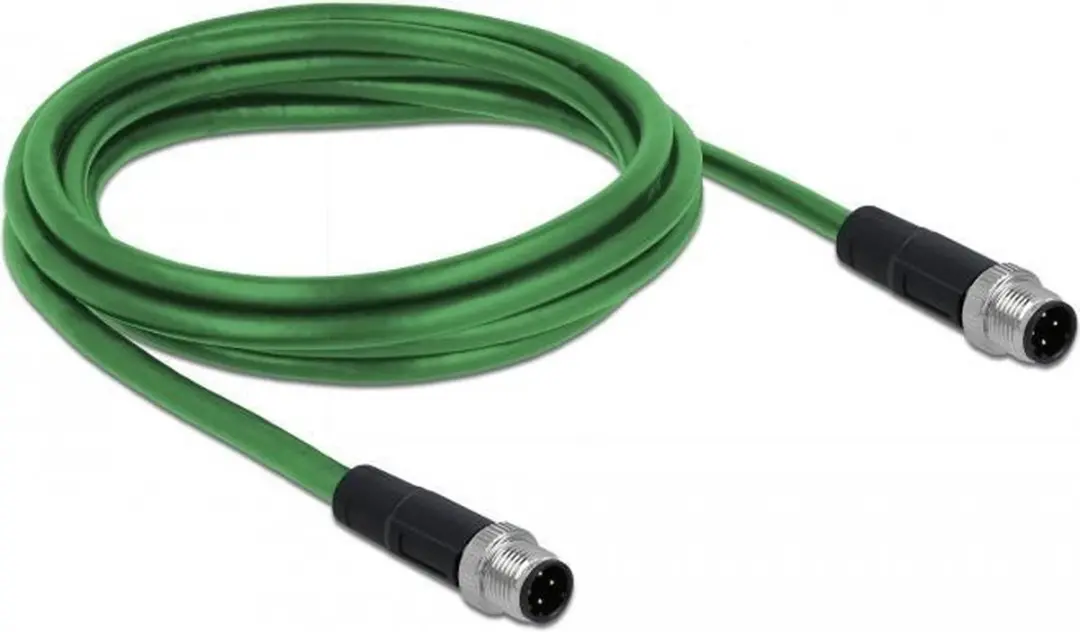 Delock M12 4-pins Profinet Kabel - 2m - Groen