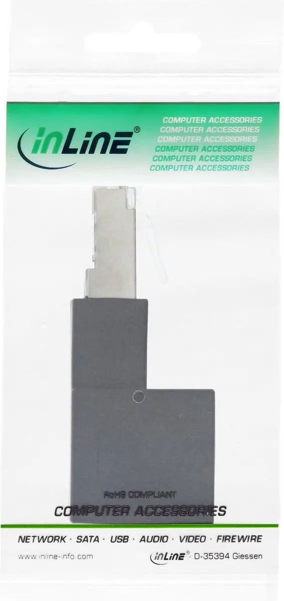 InLine STP CAT6a RJ45 Haakse Adapter - Zwart