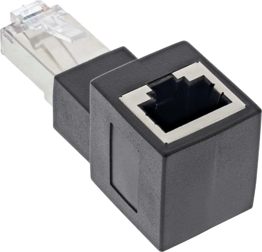 InLine STP CAT6a RJ45 Haakse Adapter - Zwart