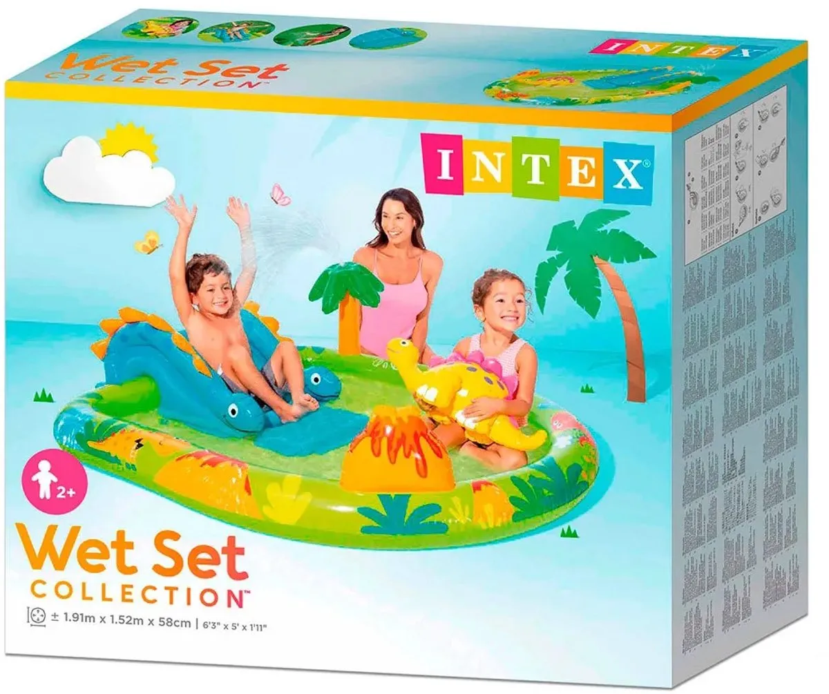 Intex Little Dino Opblaaszwembad met glijbaan 191x152cm - afbeelding 6 van 6