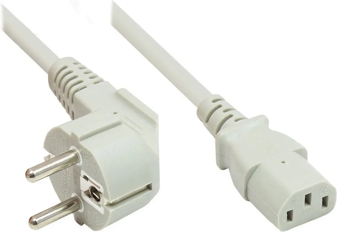 InLine C13 CEE 7/7 Stroomkabel 3x0,75mm² - 0,5m - Grijs