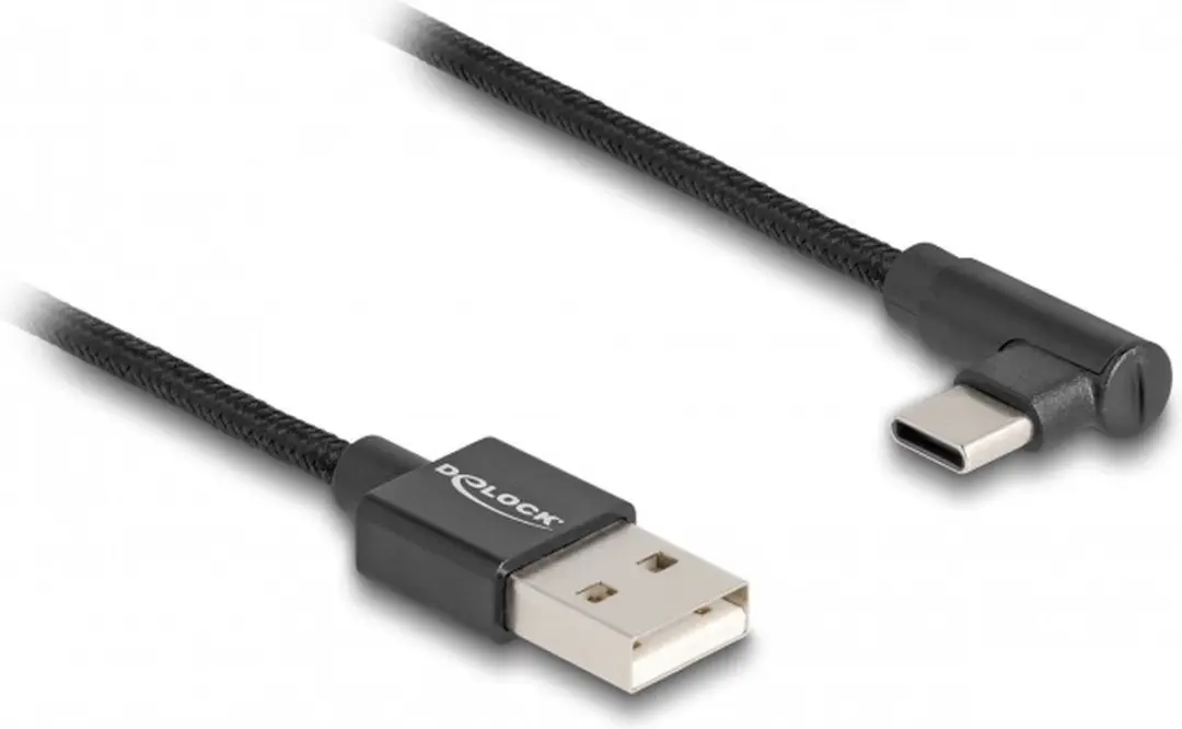 Delock USB 2.0 A naar C Kabel - 2m - Zwart