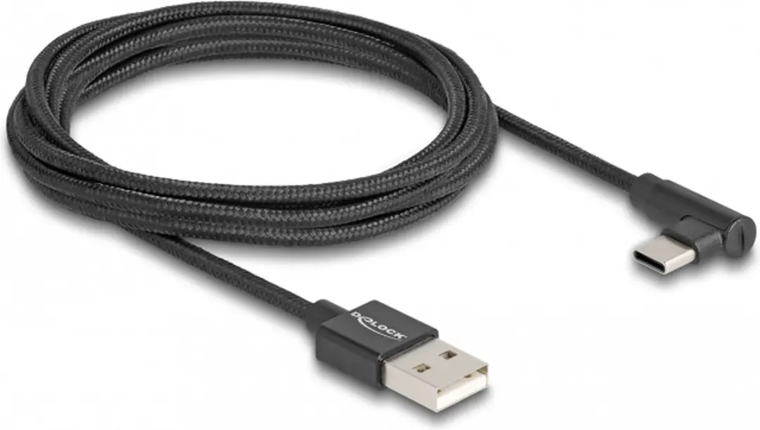 Delock USB 2.0 A naar C Kabel - 2m - Zwart