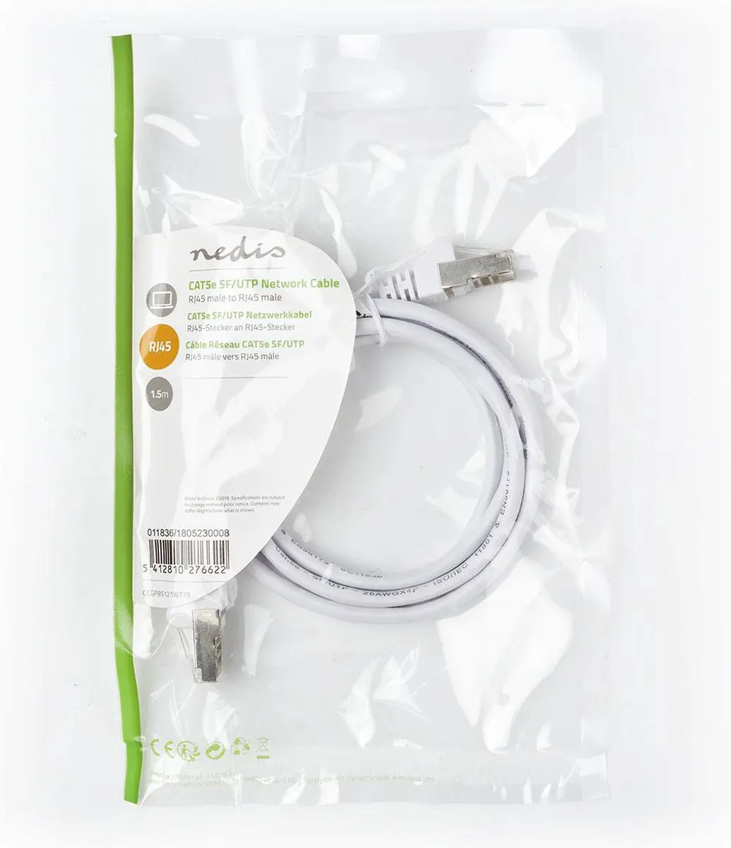 Nedis CAT5e Netwerkkabel 1.5m Wit