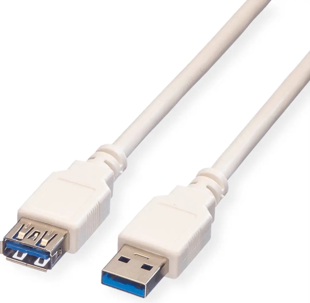 Value USB 3.2 Gen 1 Kabel A-A M/F Wit 0,8m