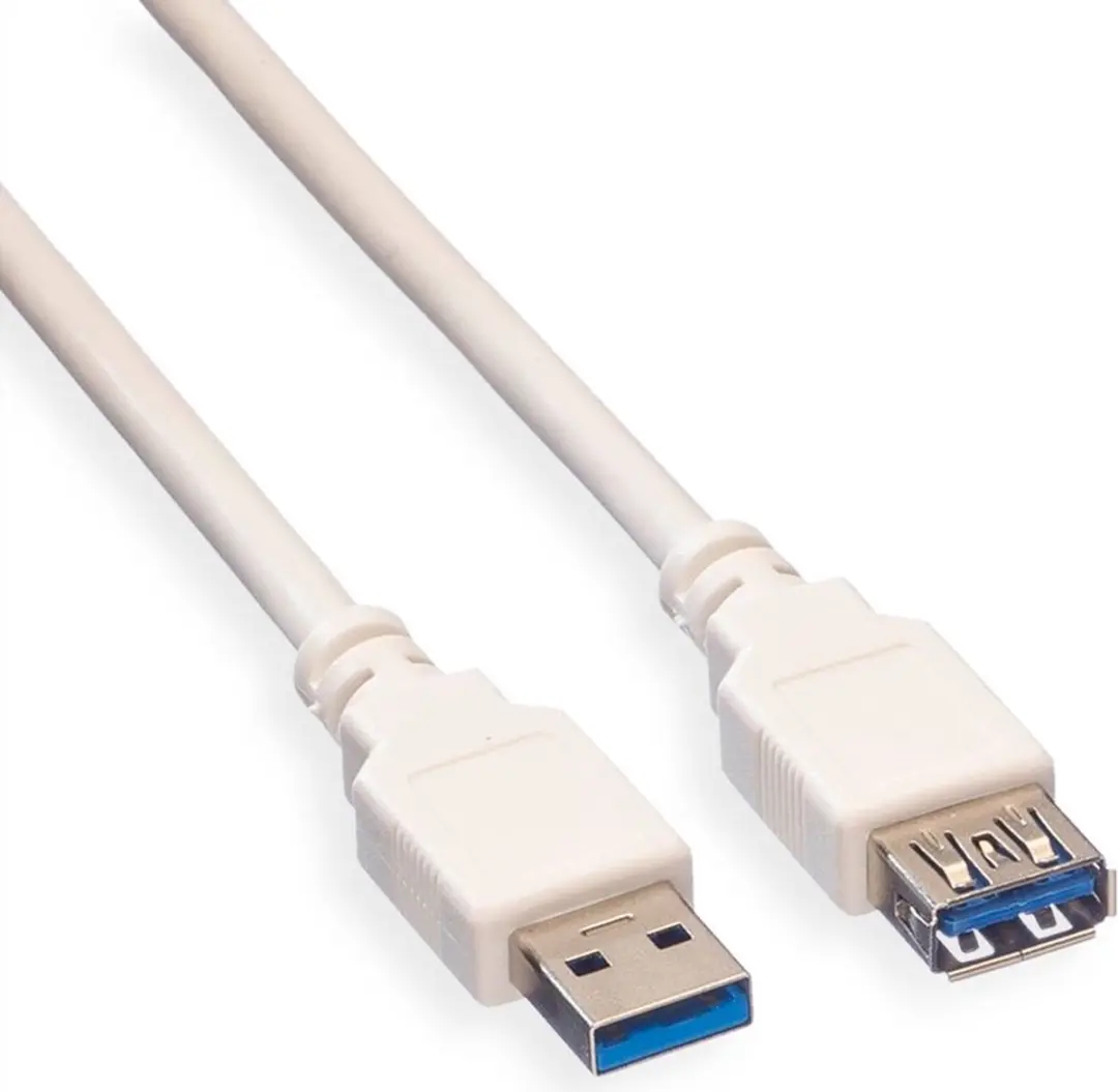 Value USB 3.2 Gen 1 Kabel A-A M/F Wit 0,8m