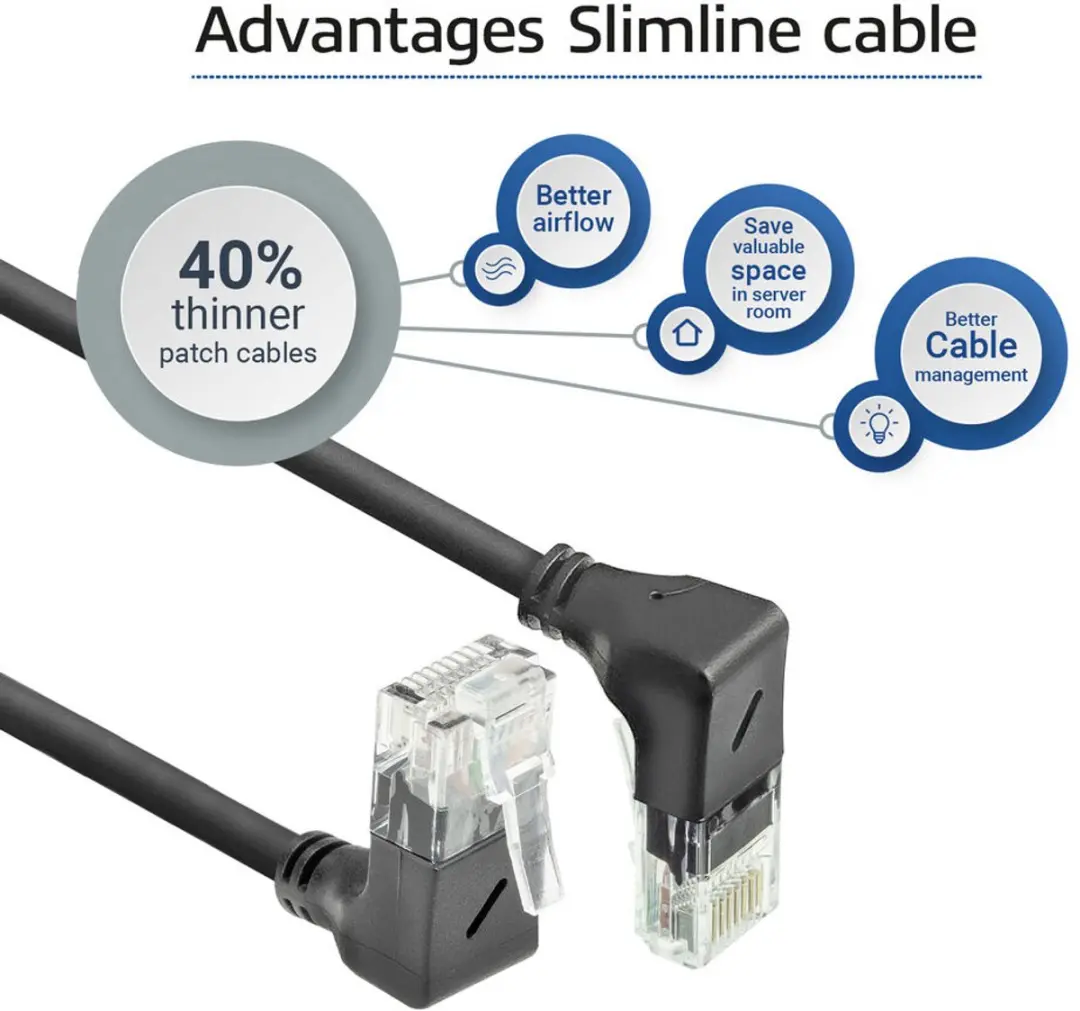 ACT DD7901 Patchkabel CAT6A U/UTP 1m - 90° haaks DD