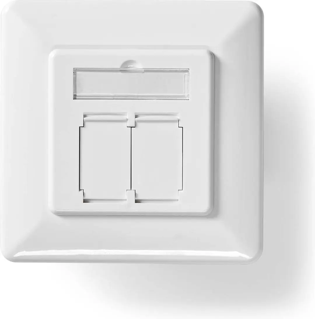 Nedis CCBW89250IV Netwerk Wanddoos 2x CAT6a - Inbouw - Goud