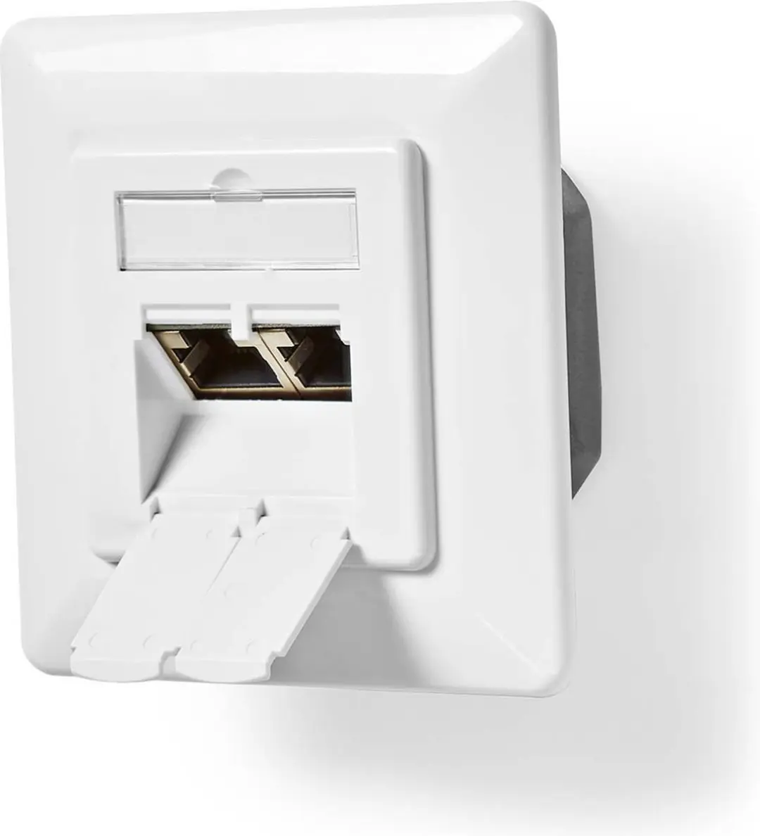 Nedis CCBW89250IV Netwerk Wanddoos 2x CAT6a - Inbouw - Goud