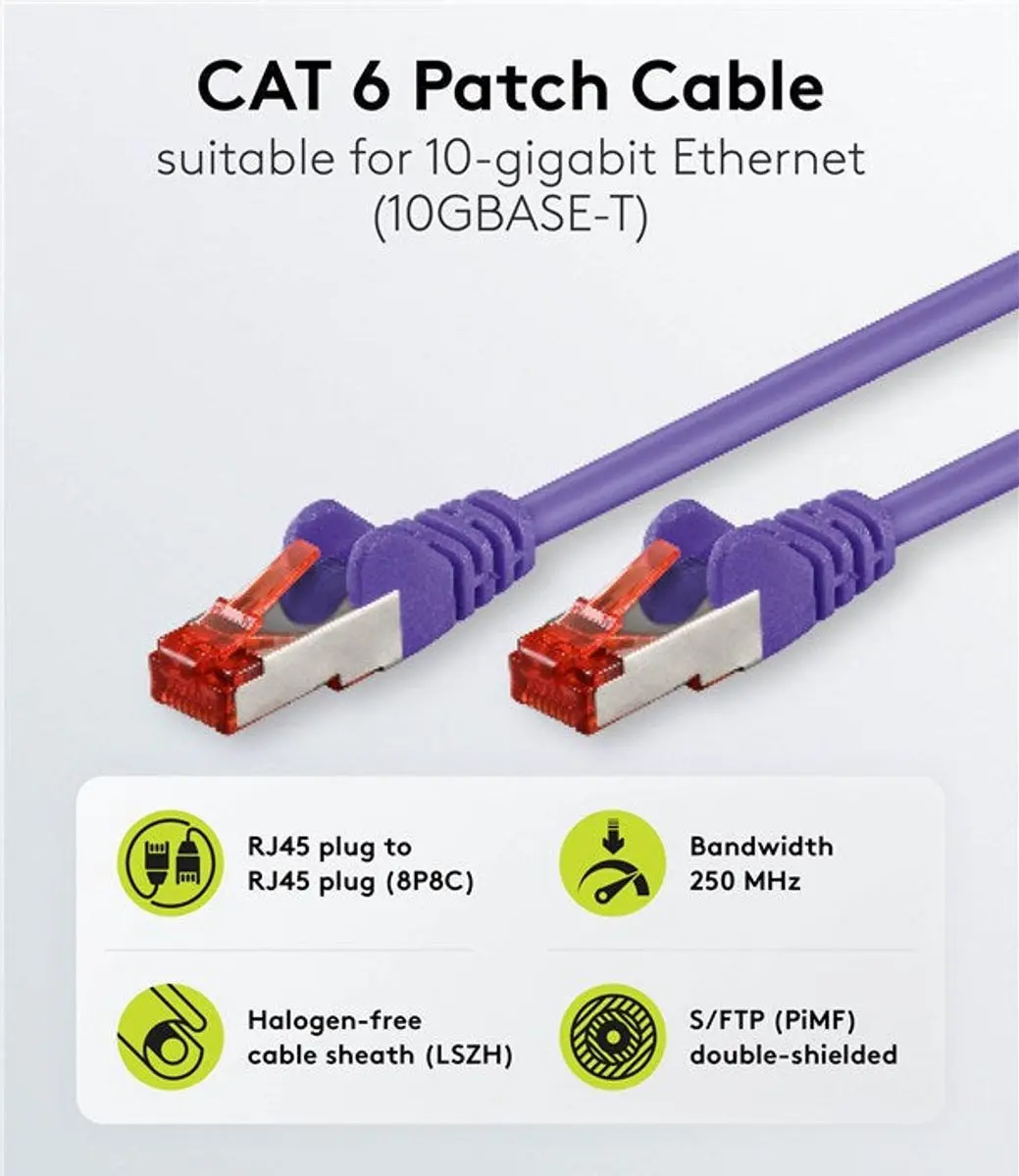 Goobay S/FTP CAT6 Netwerkkabel - 1m - Paars