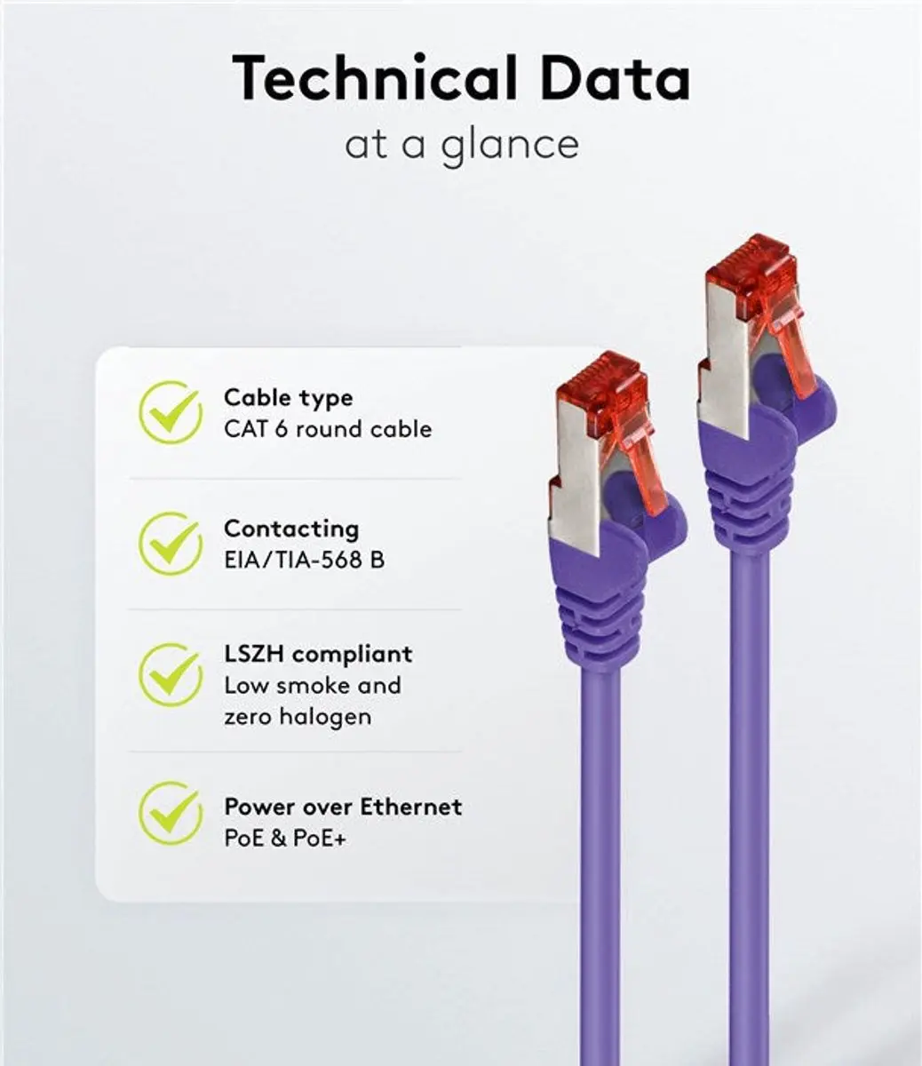 Goobay S/FTP CAT6 Netwerkkabel - 1m - Paars