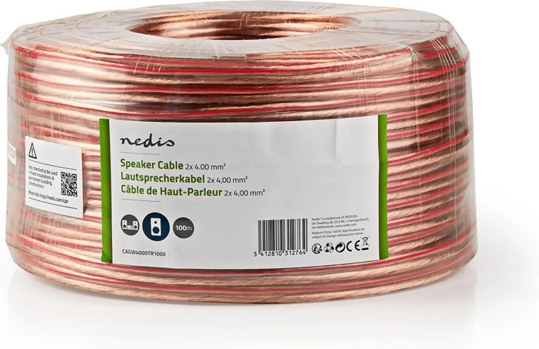 Nedis Speaker-Kabel CAGW4000TR1000 100m - 2x4.00mm² CCA