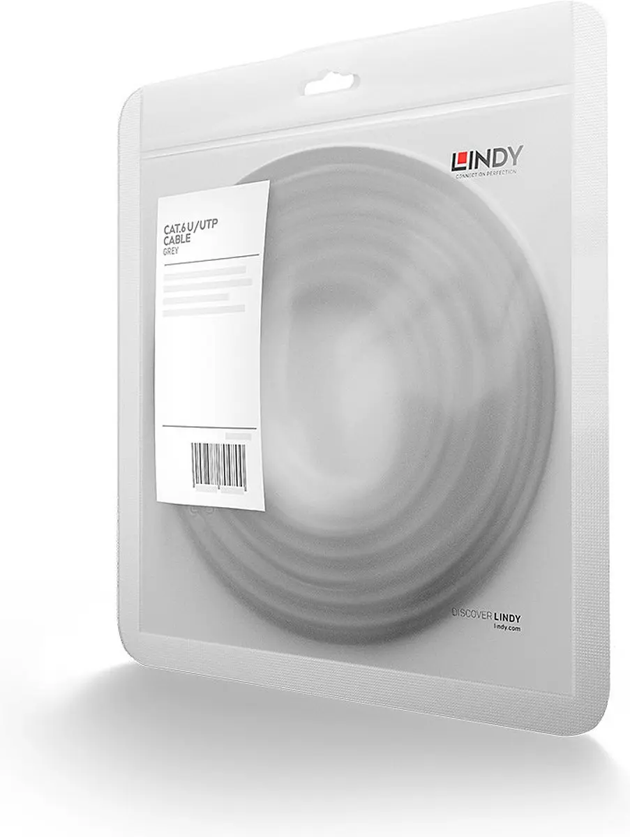 Lindy 48000 Netwerkkabel Cat6 U/UTP - 0,3m - Grijs