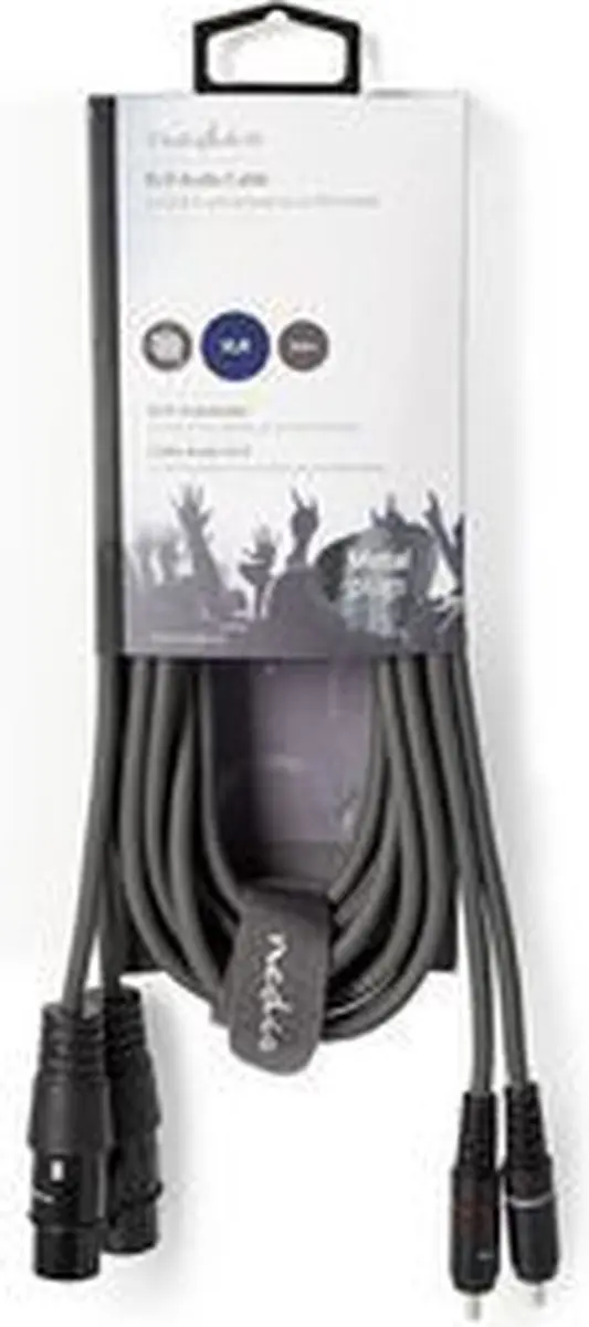 Nedis Gebalanceerde Audiokabel XLR-RCA 3m - Donkergrijs